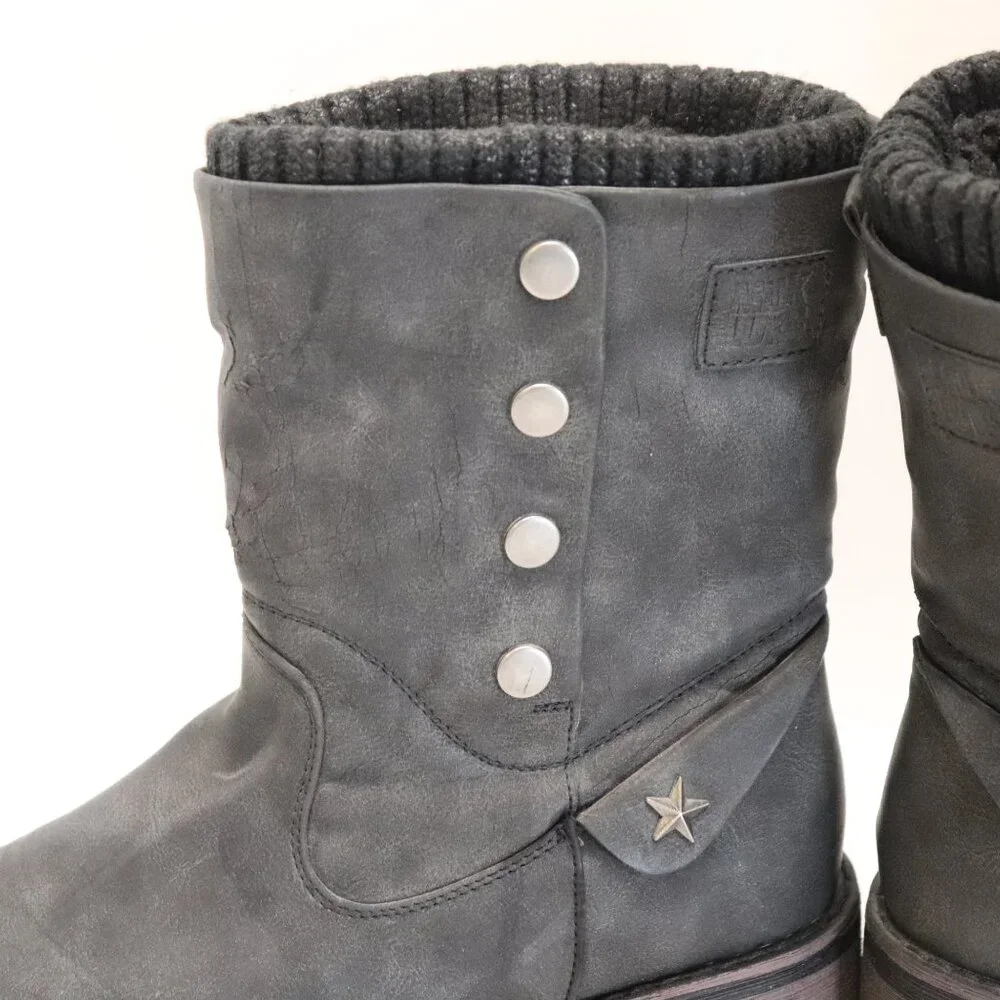 MUK LUKS Women's Winter Boots with Fur Lining and Side Zippers Black Size 8